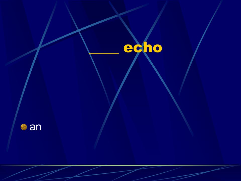 ____ echo an