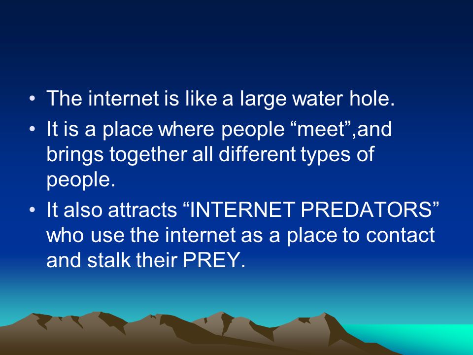The internet is like a large water hole.