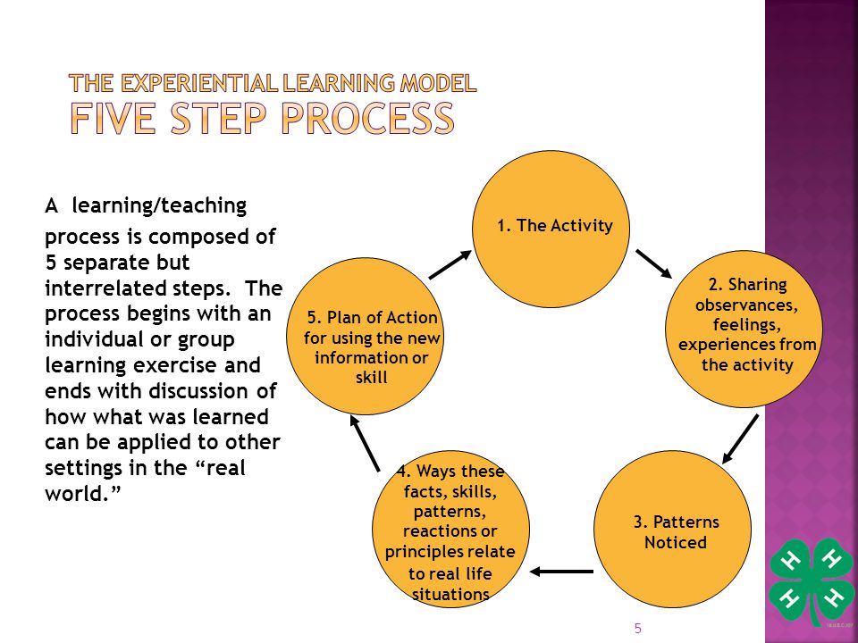 5 A learning/teaching process is composed of 5 separate but interrelated steps.