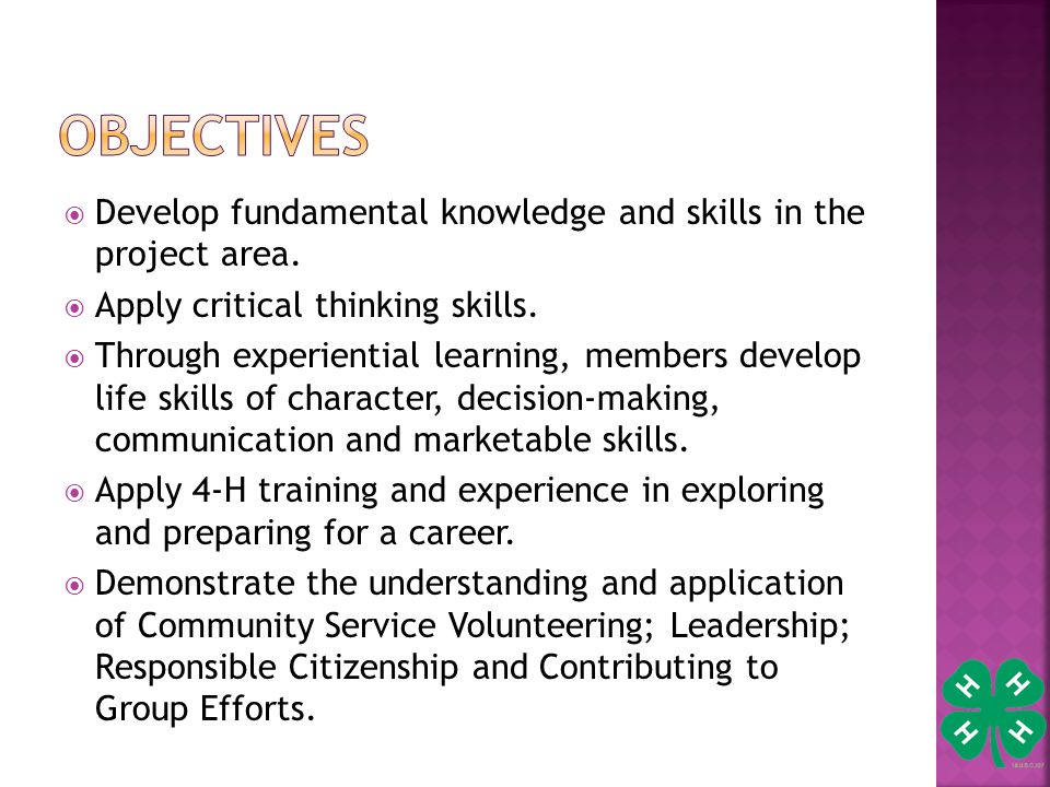  Develop fundamental knowledge and skills in the project area.