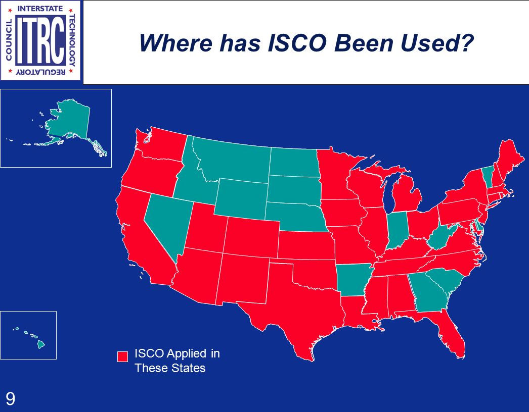9 Where has ISCO Been Used ISCO Applied in These States