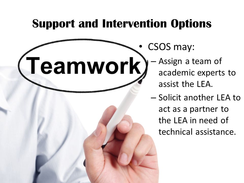 CSOS may: – Assign a team of academic experts to assist the LEA.
