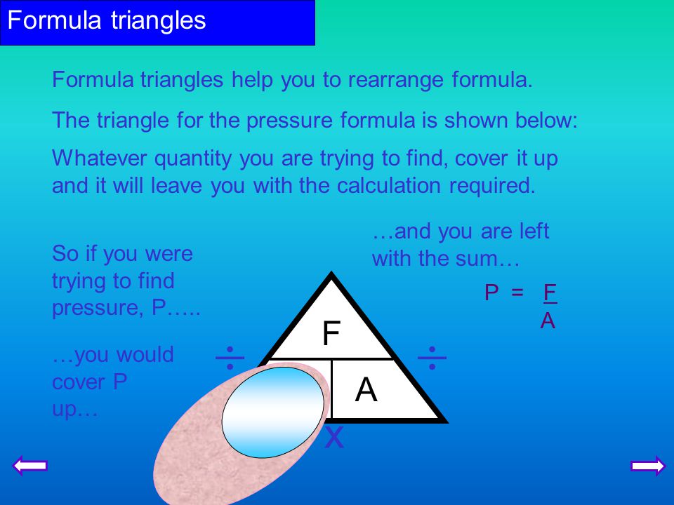 Pressure formula triangle