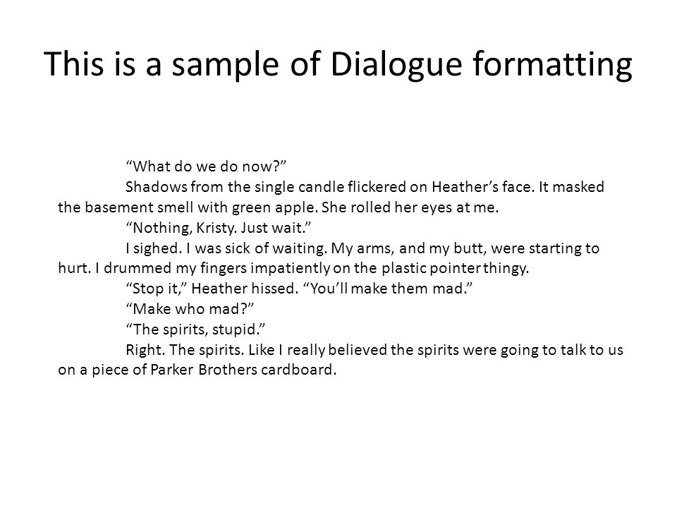 how to format dialogue