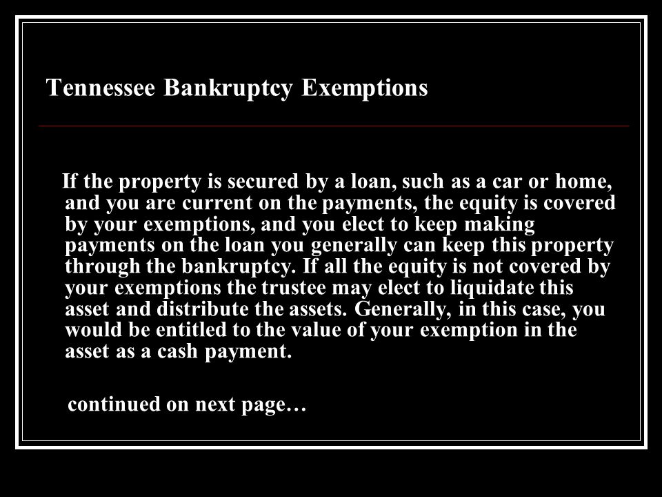 Federal Bankruptcy Exemptions Chart