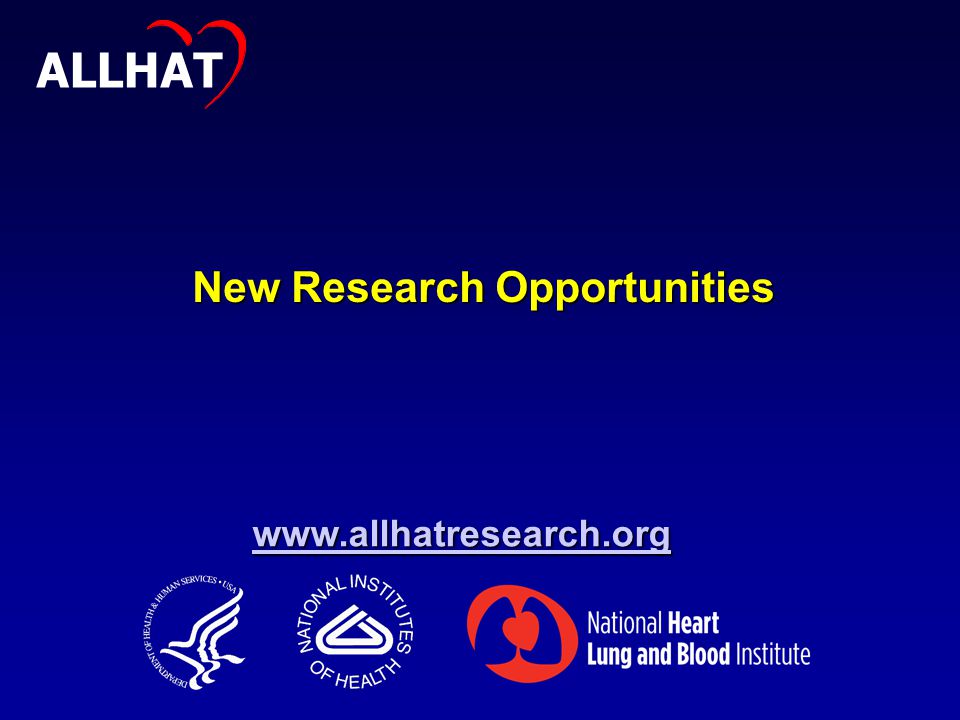 ALLHAT New Research Opportunities