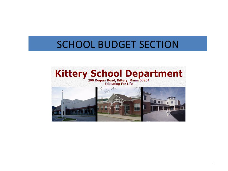 SCHOOL BUDGET SECTION 8