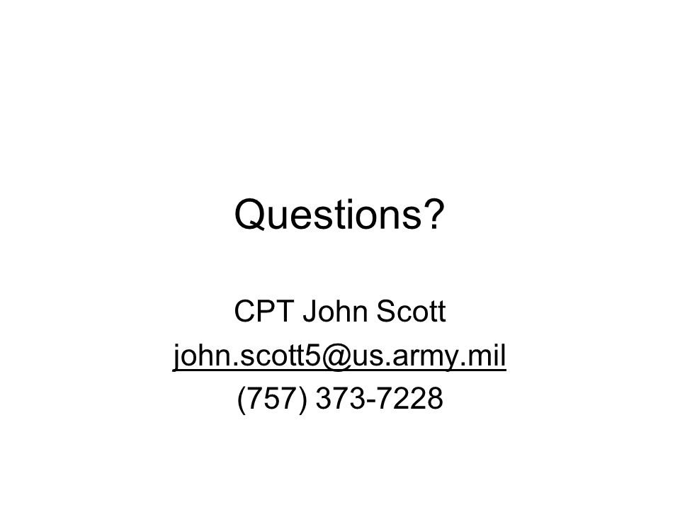 Questions CPT John Scott (757)