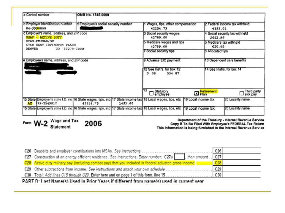 Military Taxpayers Msgt Lance A Bonlender Ea November 20