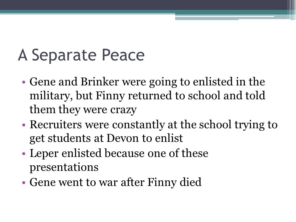 A separate peace why does leper enlist