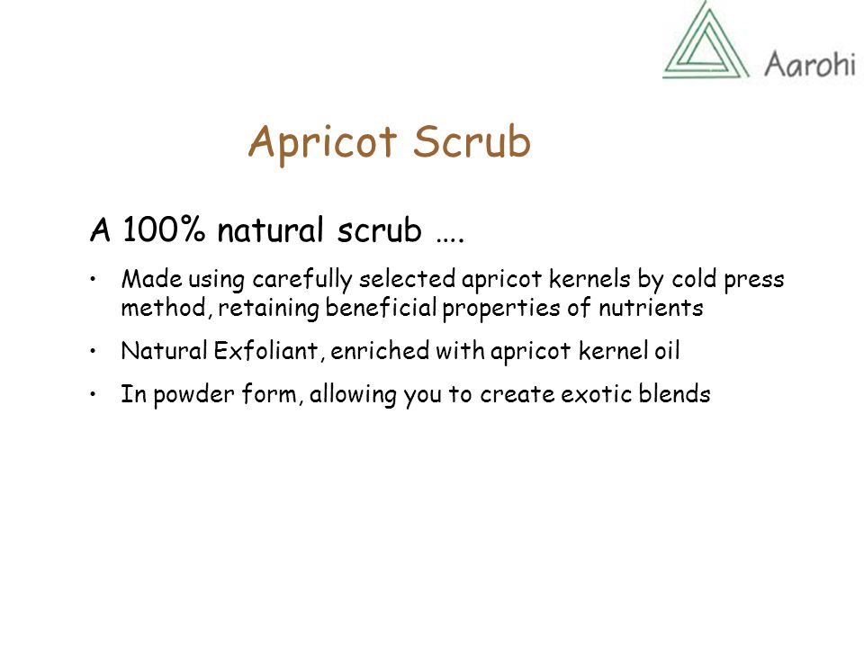 Apricot Scrub A 100% natural scrub ….