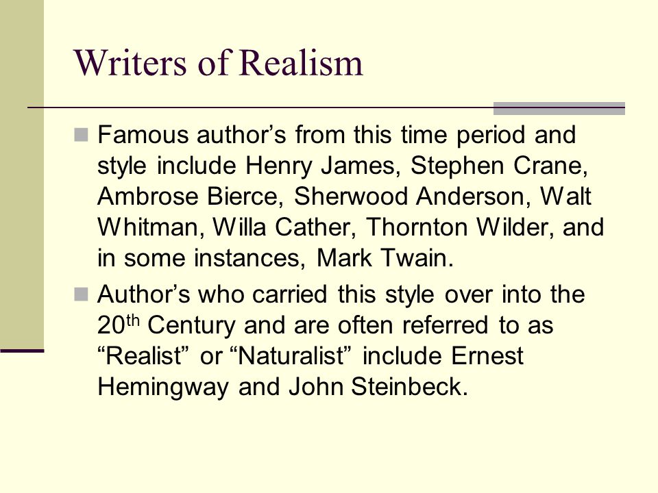 famous realist authors