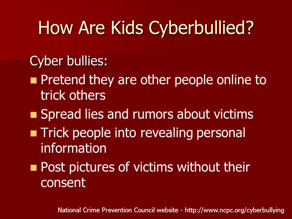 How Are Kids Cyberbullied.