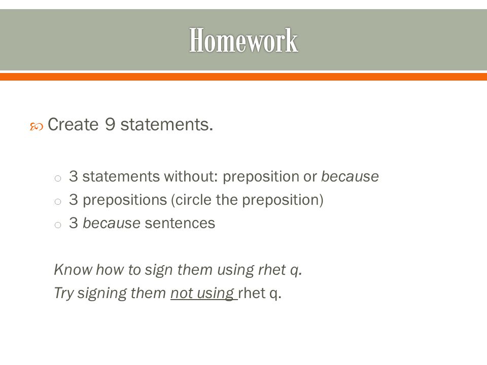  Create 9 statements.