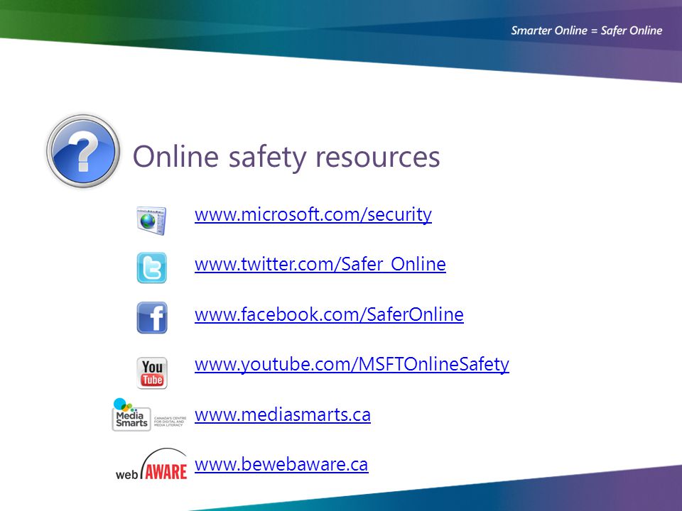 Online safety resources