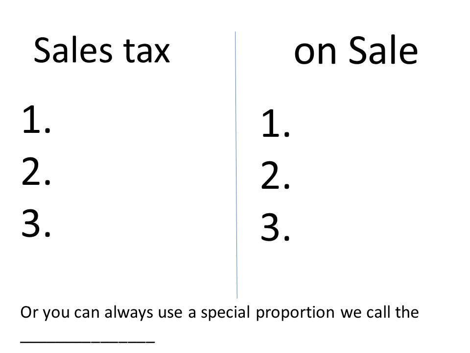 on Sale Sales tax