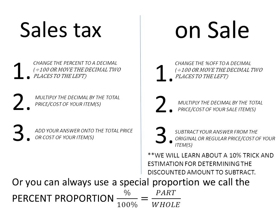 on Sale Sales tax