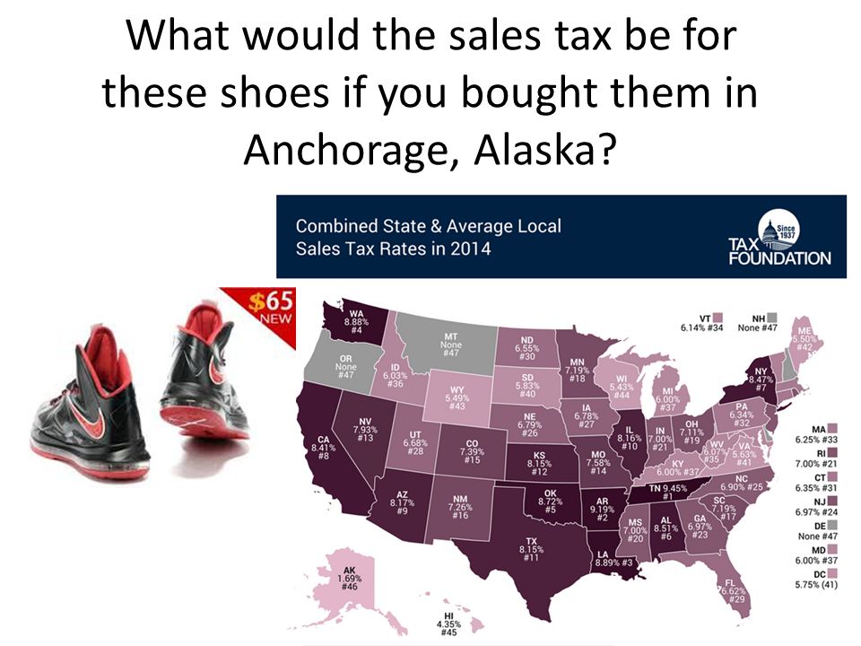 What would the sales tax be for these shoes if you bought them in Anchorage, Alaska