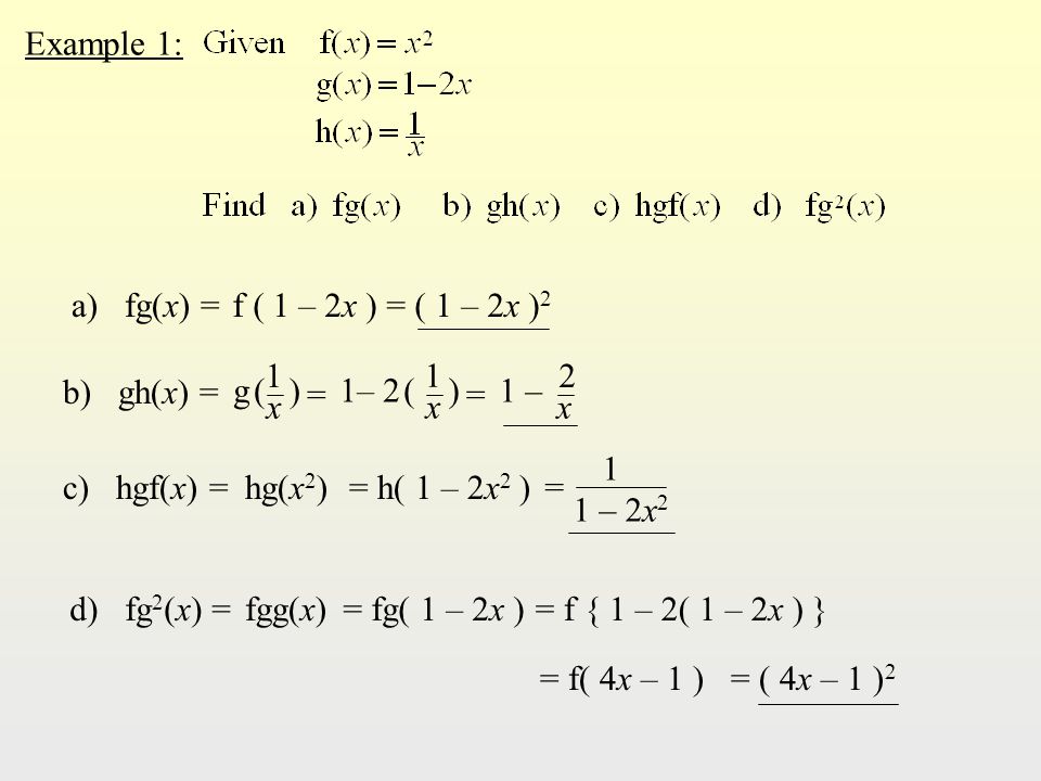 Composite Functions The Composite Function Fg Means Apply The Rule For G Then Apply The Rule For F So If F X X 2 And G X 3x 1 Then Fg 2 Ppt Download