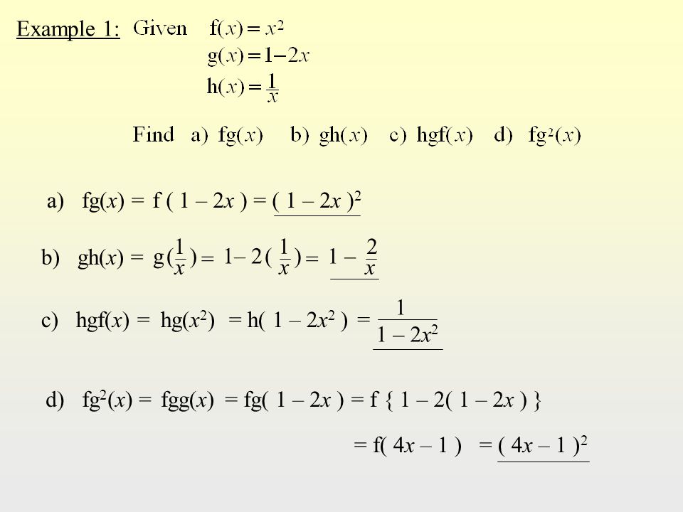 Composite Functions The Composite Function Fg Means Apply The