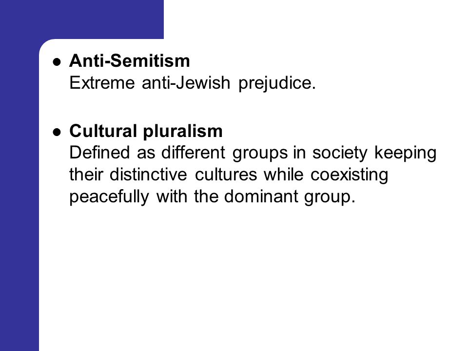 Anti-Semitism Extreme anti-Jewish prejudice.