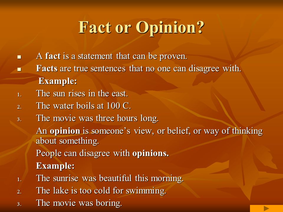 opinion sentences examples