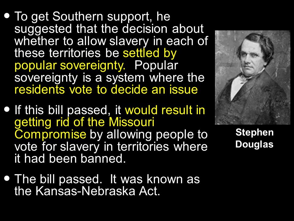 The Kansas-Nebraska Act While the Fugitive Act and Uncle Tom’s cabin increased tensions between the north and south, the issue of slavery brought bloodshed to the west.