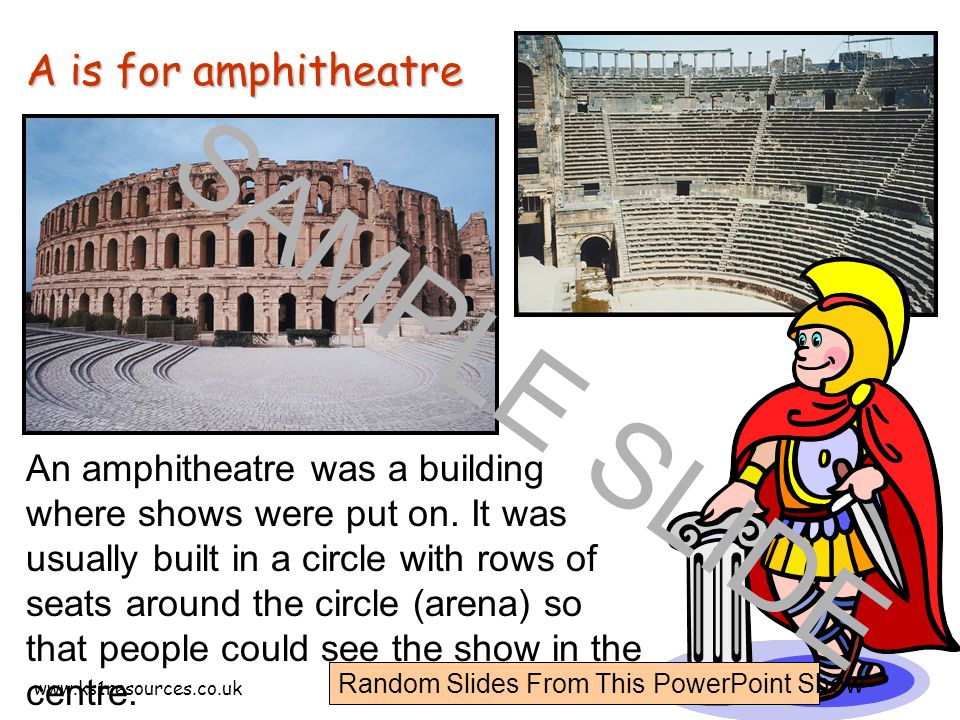 An amphitheatre was a building where shows were put on.
