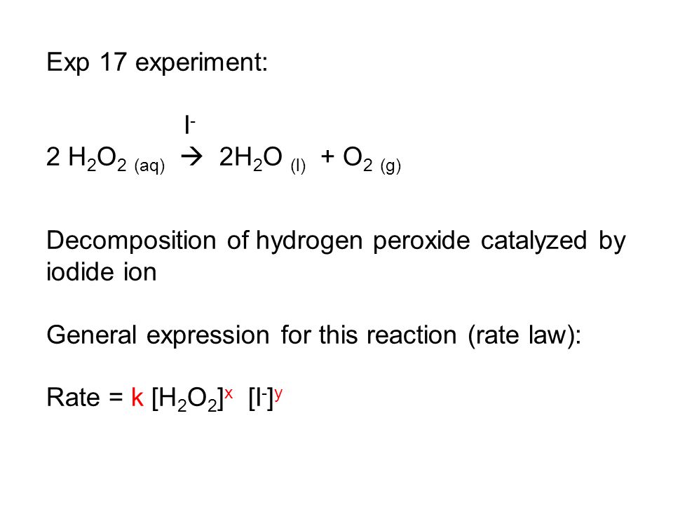 kinetics of the decomposition of hydrogen peroxide lab report