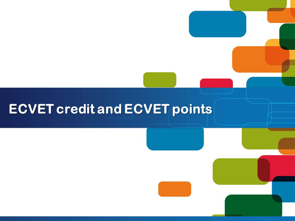 ECVET credit and ECVET points