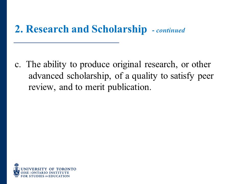 2. Research and Scholarship - continued c.