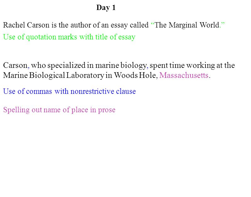 day rachel carson is the author of an essay called the marginal rachel carson is the author of an essay called the marginal world carson who