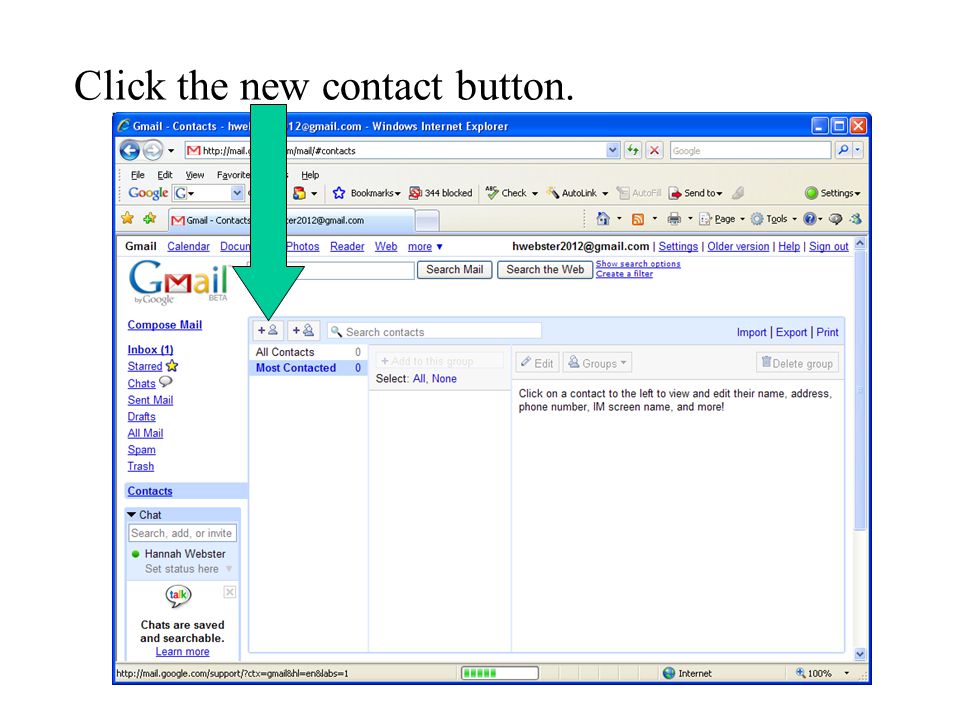 Click the new contact button.
