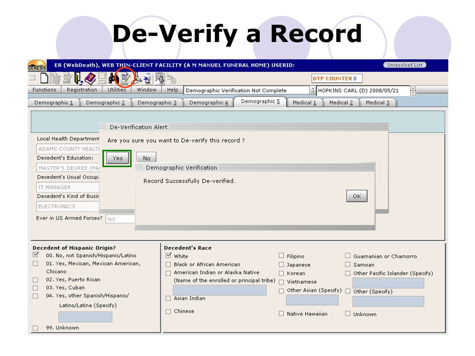 De-Verify a Record