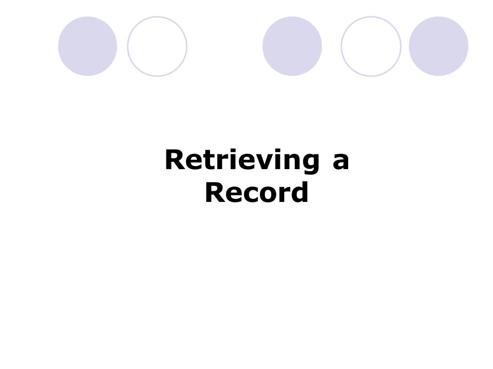 Retrieving a Record