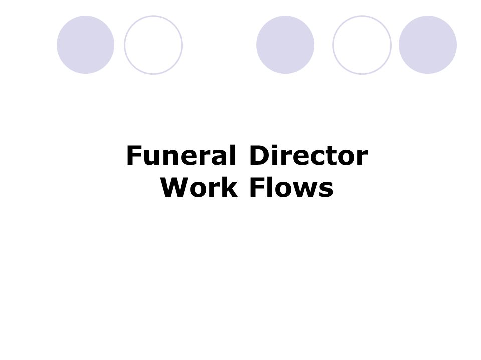 Funeral Director Work Flows