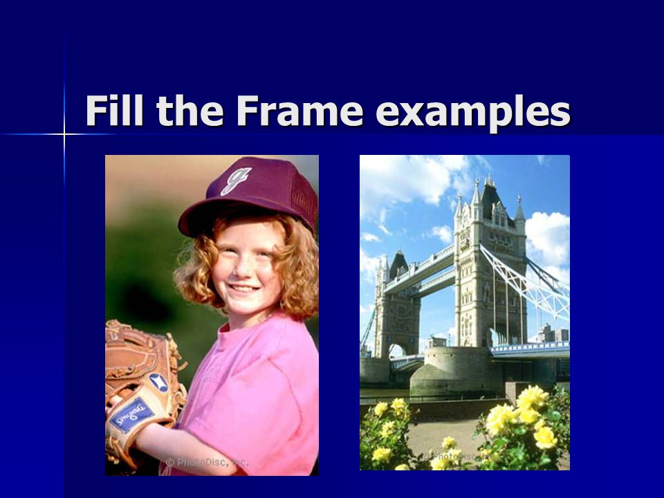 Fill the Frame examples