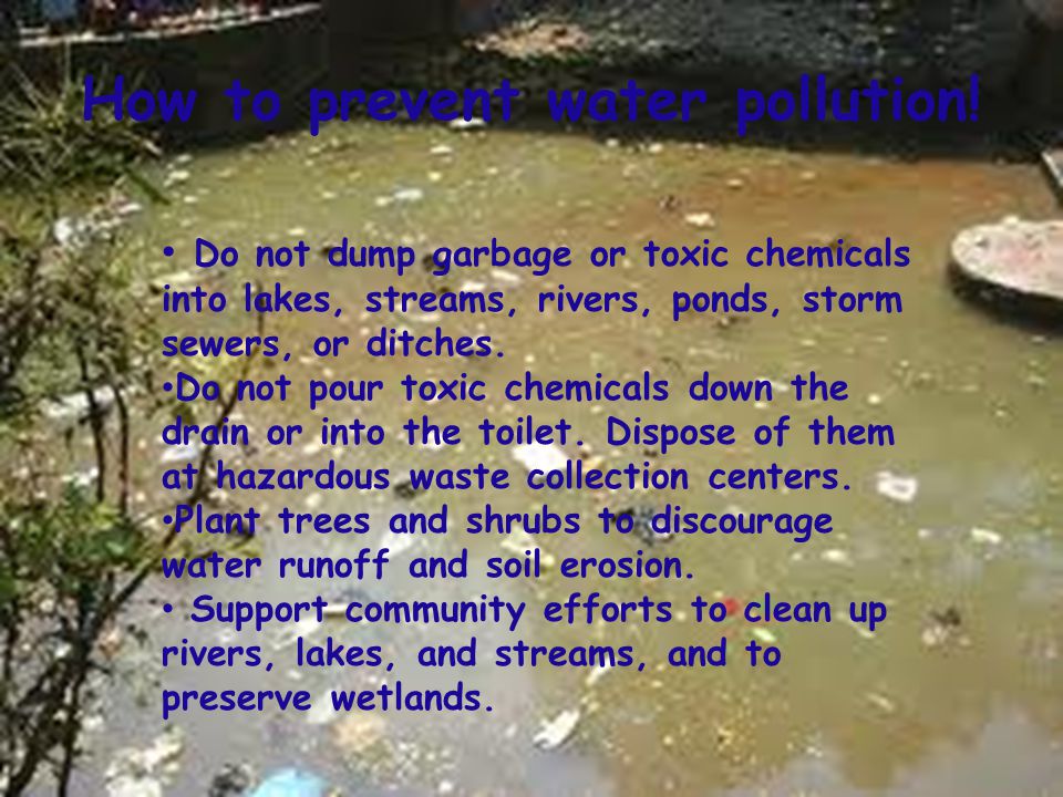How to prevent water pollution.