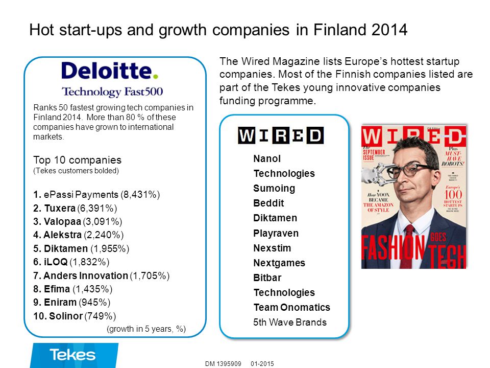 The Wired Magazine lists Europe’s hottest startup companies.