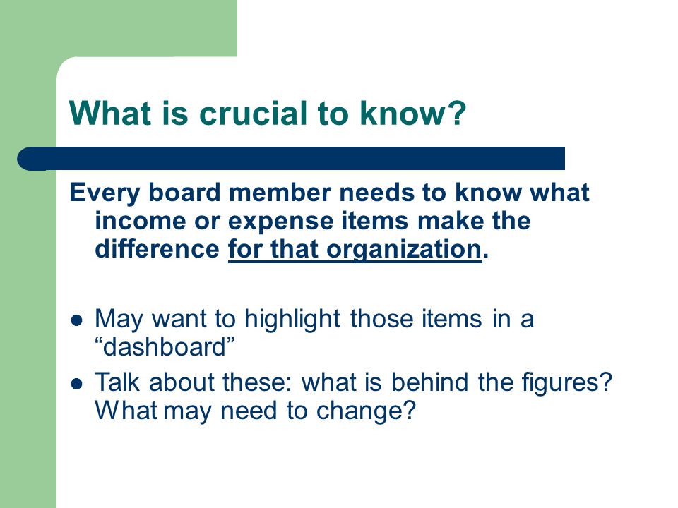 What is crucial to know.