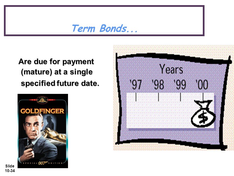 Slide Term Bonds... Are due for payment (mature) at a single specified future date.