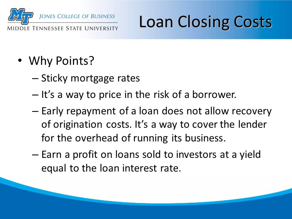 Loan Closing Costs Why Points.