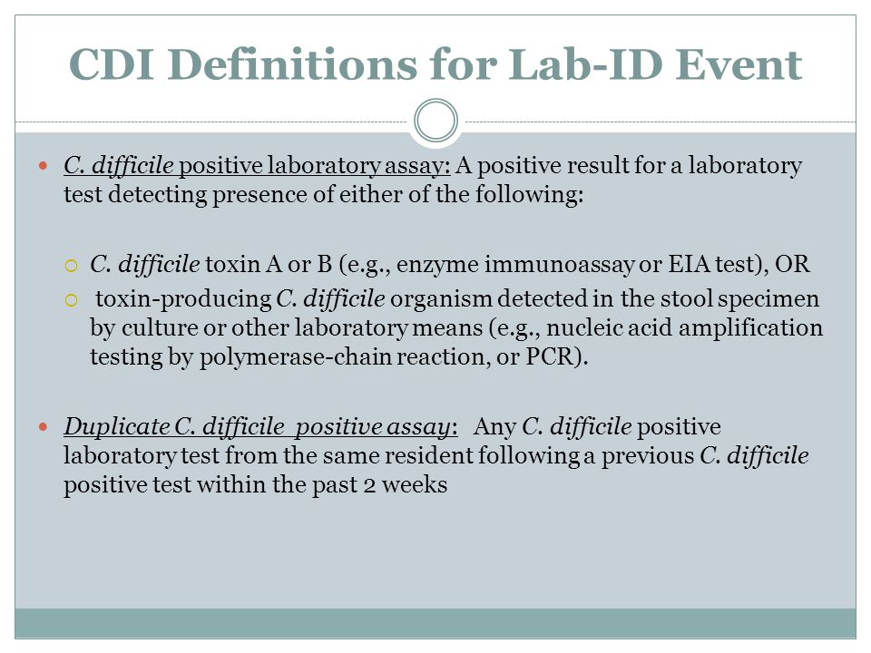 CDI Definitions for Lab-ID Event C.