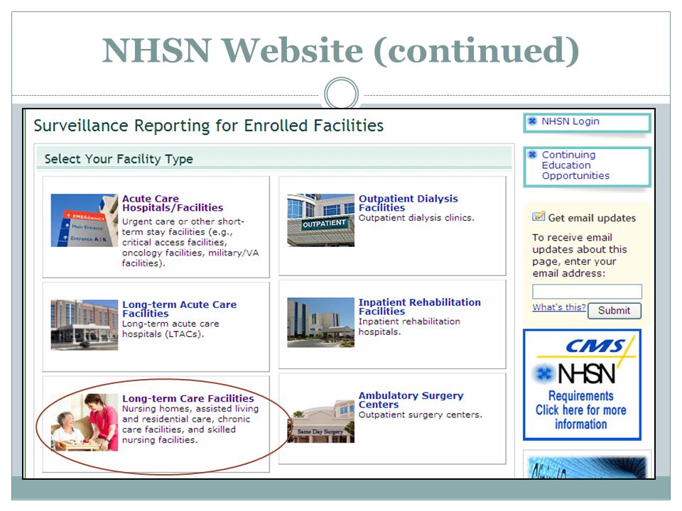 NHSN Website (continued)