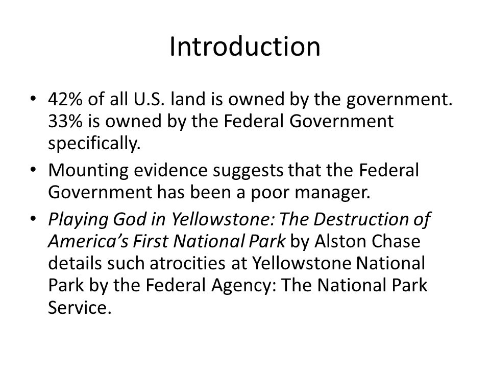 Playing God in Yellowstone: The Destruction by Chase, Alston