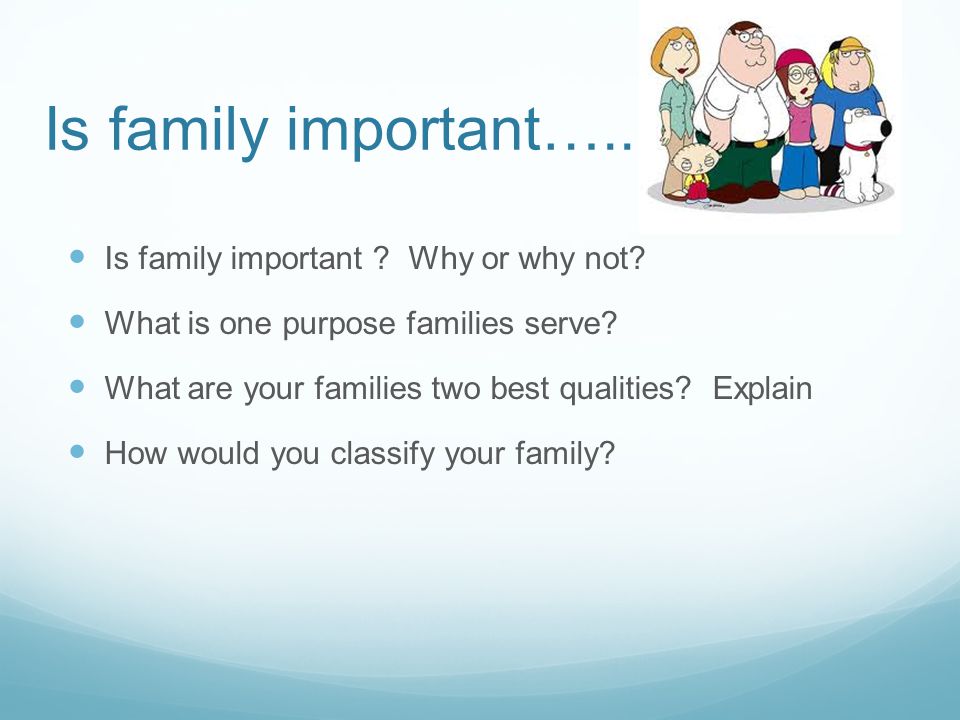 Is family important….. Is family important . Why or why not.