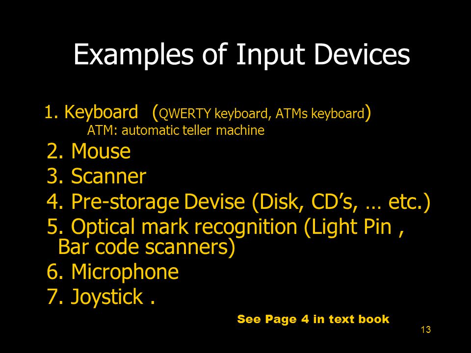 13 Examples of Input Devices 1.