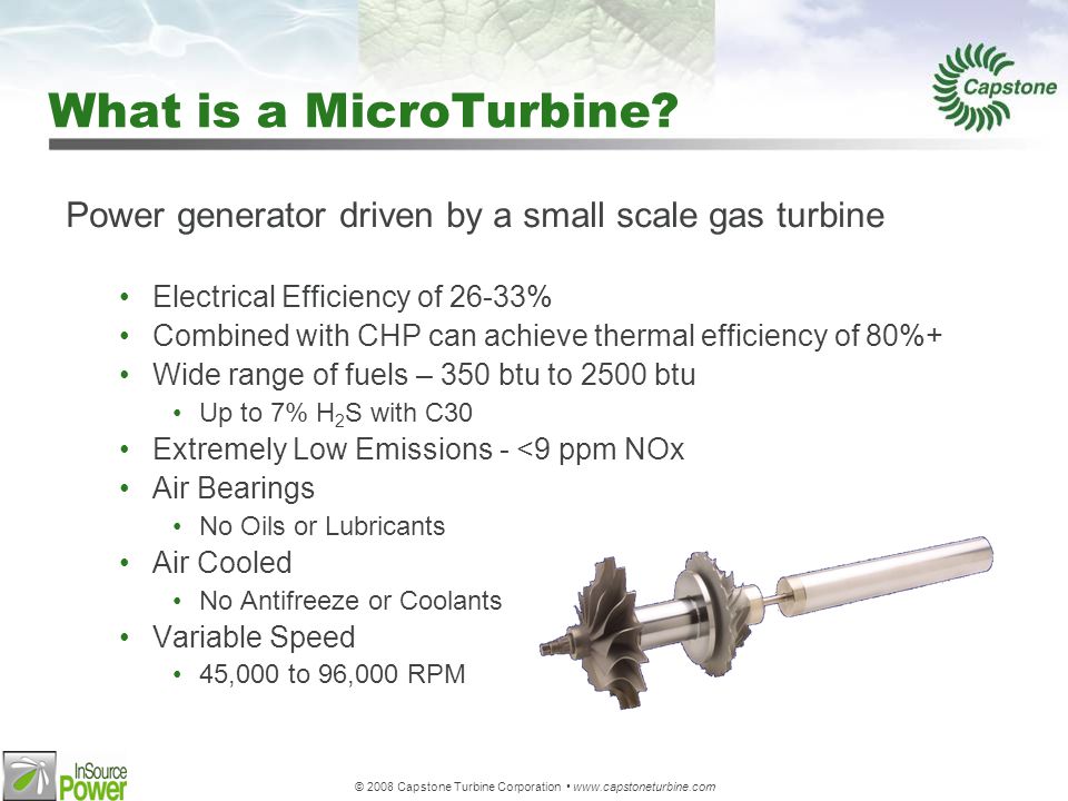 Micro Turbine Ppt Cogeneration Gas Turbine