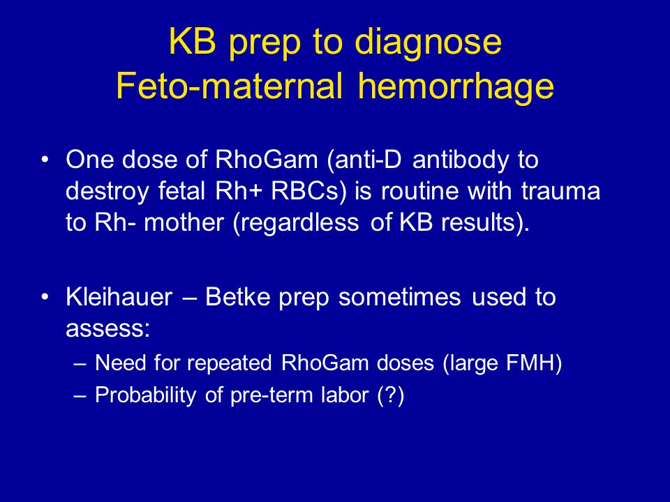 kleihauer-betke test placental abruption risk