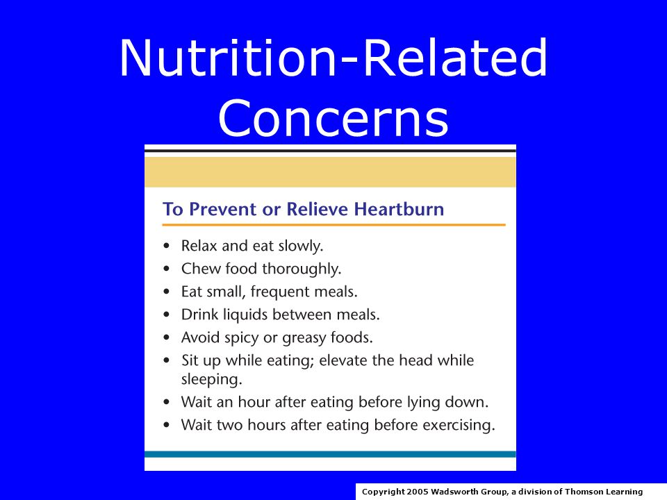 Nutrition-Related Concerns Copyright 2005 Wadsworth Group, a division of Thomson Learning
